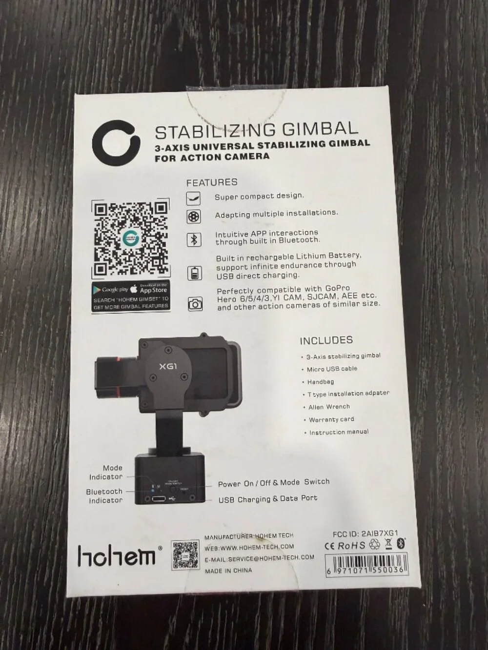 Hohem XG1 3-Axis Gimbal Stabilizer for GoPro – Excellent Condition